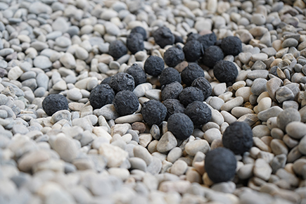 20 percent by volume carbon pellets (black) result in net zero emissions. Photo: Empa